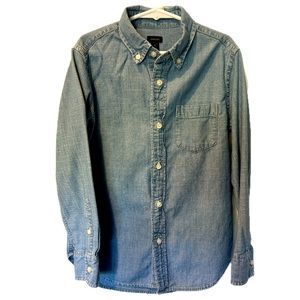 Crewcuts Boys Denim Blue Classic Button Down Shirt